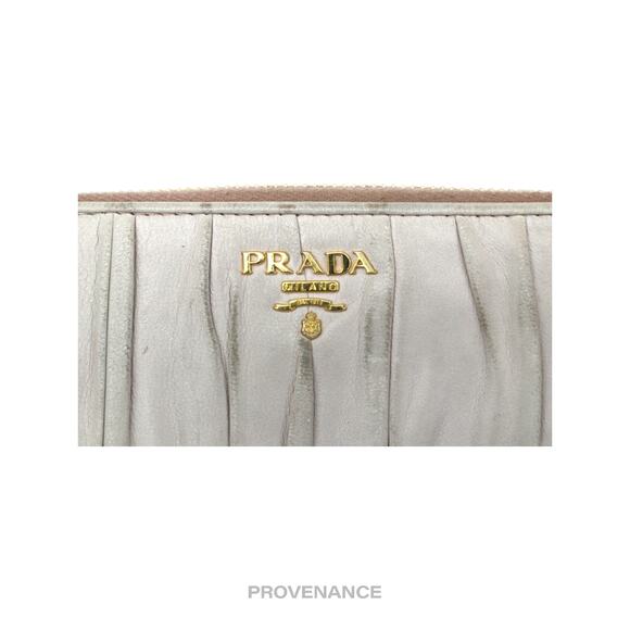 🔴 Prada Zip Long Wallet - Blush Nappa Gaufre Leather - Picture 6 of 11
